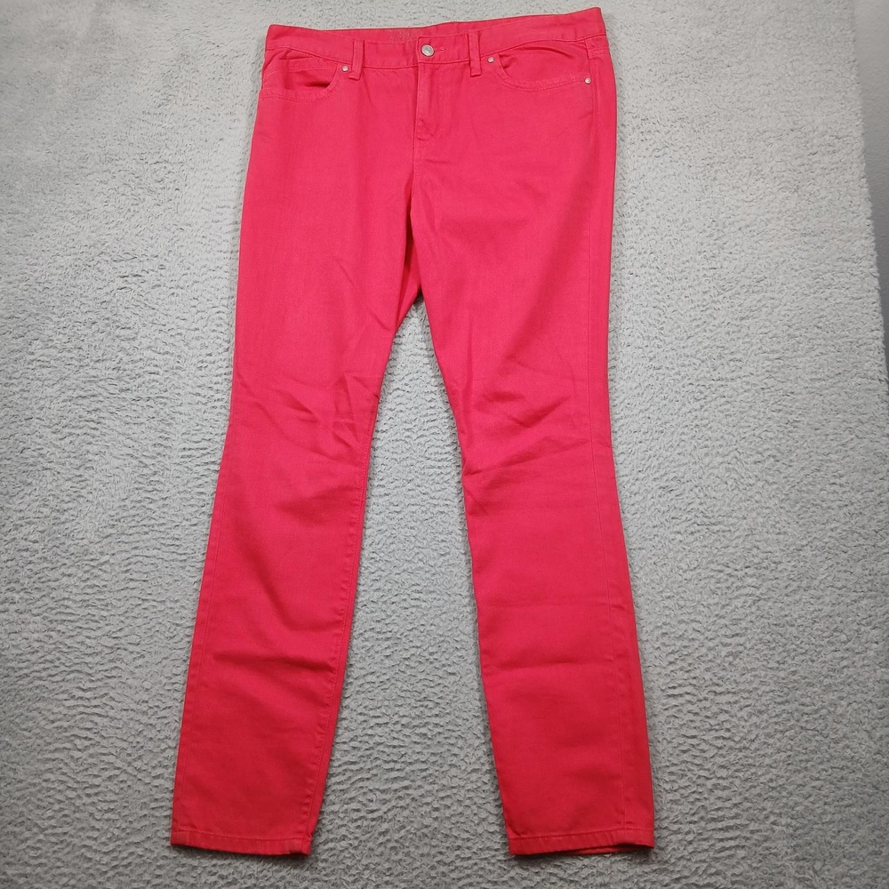 Tommy Hilfiger Jeans Womens 12 Redβ Tommy Skinny Stretch Denim 5-Pocket Mid Rise